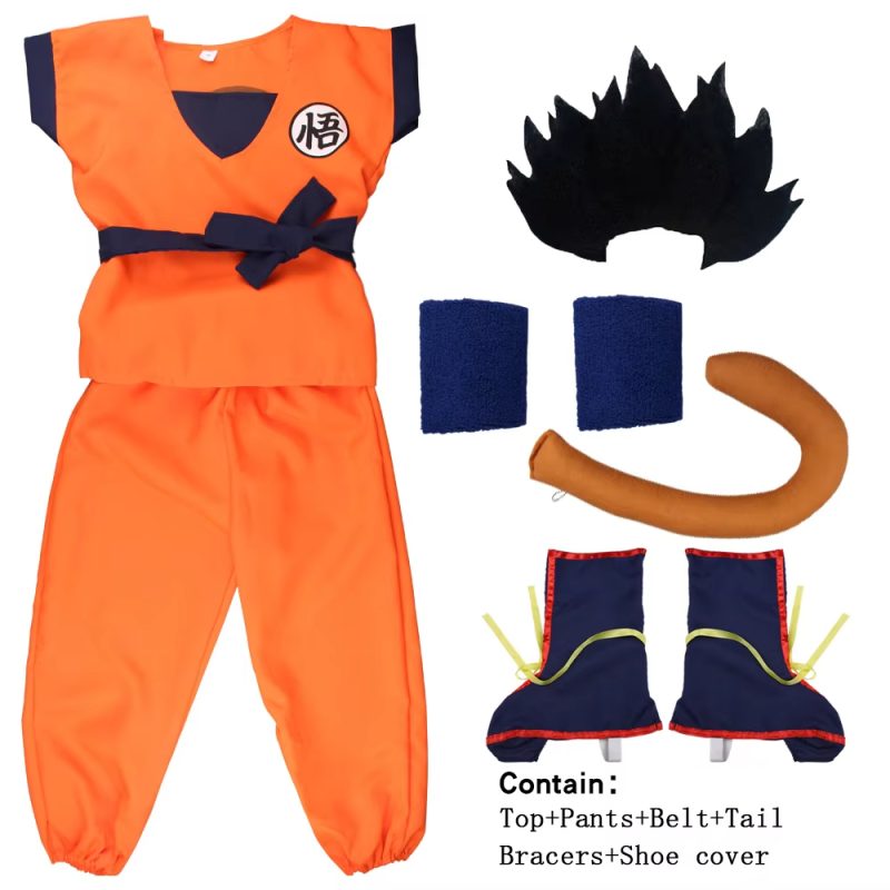 XYYEA Kids Suits Son Goku Gui Wu Carnival Anime Cosplay Holiday Costumes Tail Wig